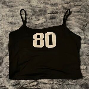 Black Crop Top with White Number 80